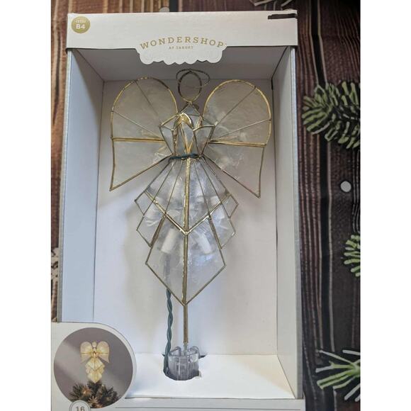 Capiz Angel Tree Topper, 16 Light Wondershop Christmas Holiday Decor 11.75" - Picture 1 of 4